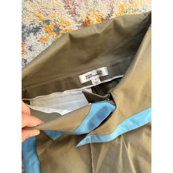 Diane Von Furstenberg Ribbon-Stripe Wide-Leg Fold-Over Pants - Picture 6 of 16